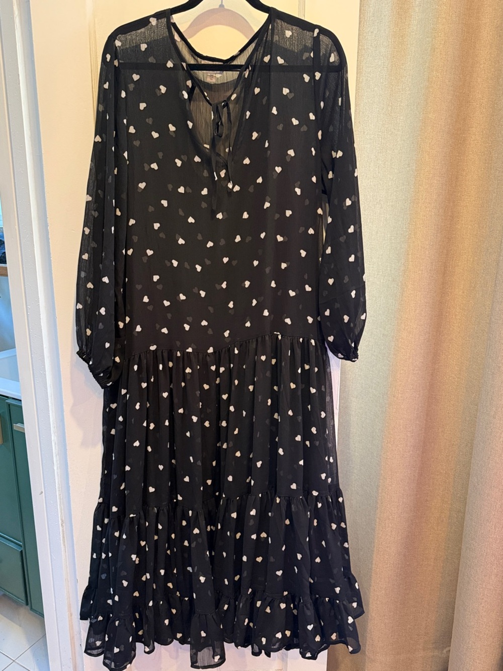 Maeve Sheer Ditsy Heart Kaftan - Anthropologie